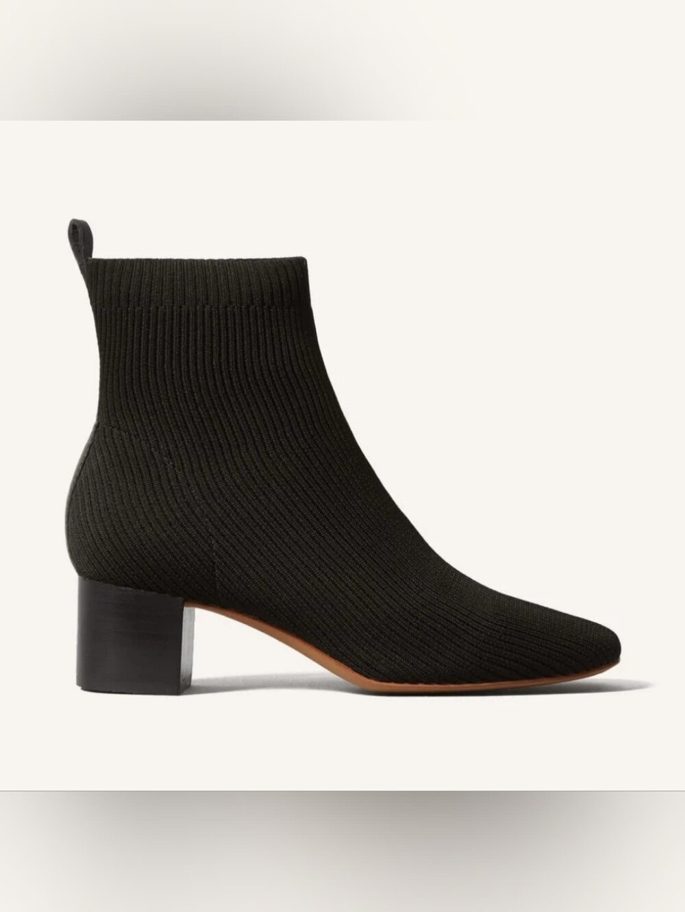 Everlane Women's Black Knit Block-Heel Ankle Boots 6.5